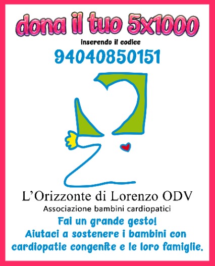 Dona il tuo 5x1000 a L'Orizzonte di Lorenzo ODV - codice 94040850151